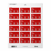 Weihnachtsbäume u. Schneeflocken Adressaufkleber (Vorne)