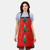 Weihnachtsbäume Überdrucken Schürze (Getragen)