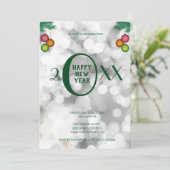 Weihnachtsbäume und -bälle einladung (Stehend Vorderseite)