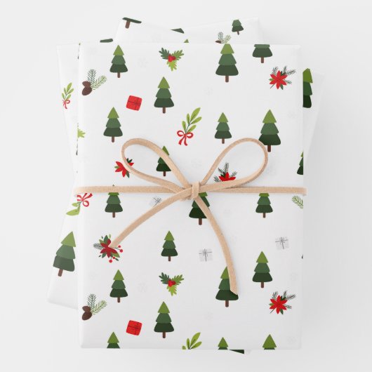 Weihnachtsbäume und -bäume geschenkpapier set (Beispiel)