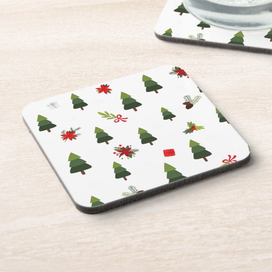 Weihnachtsbäume und -bäume getränkeuntersetzer (Linke Seite)