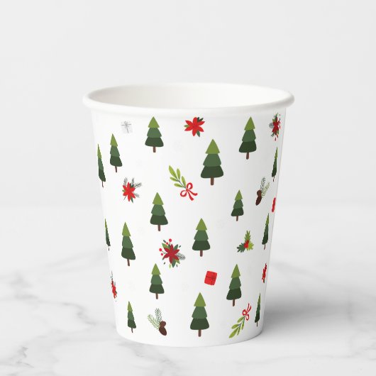 Weihnachtsbäume und -bäume pappbecher (Rückseite)