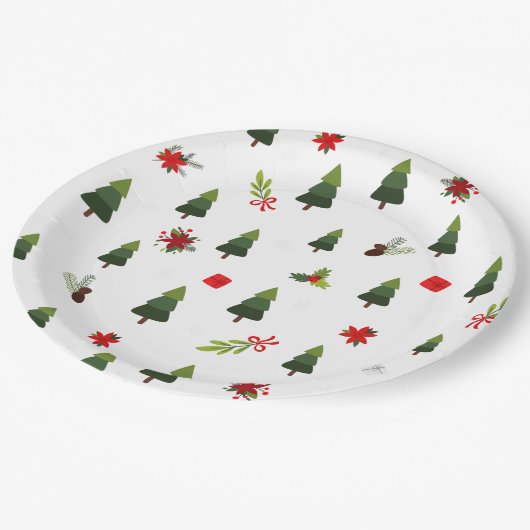 Weihnachtsbäume und -bäume pappteller (Schrägansicht)