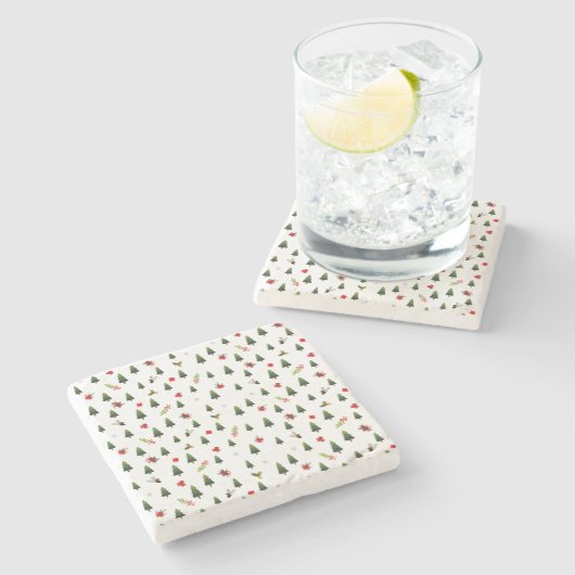 Weihnachtsbäume und -bäume steinuntersetzer (Seitenansicht)