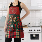 Weihnachtsbäume und Beeren Karierte Schürze