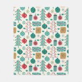 Weihnachtsbäume und Dekorationsmuster Fleecedecke (Vorderseite)