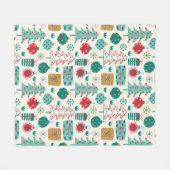 Weihnachtsbäume und Dekorationsmuster Fleecedecke (Vorderseite (Horizontal))