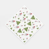 Weihnachtsbäume und der Weihnachtsmann Serviette (Ecke)
