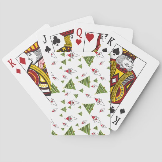Weihnachtsbäume und der Weihnachtsmann Spielkarten (Rückseite)