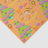 Weihnachtsbäume und Elfe Seidenpapier (Detail)