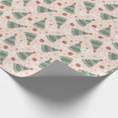 Weihnachtsbäume und Friedenszeichen Muster Geschenkpapier (Ecke)