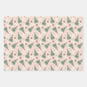 Weihnachtsbäume und Friedenszeichen Muster Geschenkpapier Set (Vorderseite)