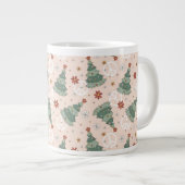 Weihnachtsbäume und Friedenszeichen Muster Jumbo-Tasse (Vorderseite Rechts)