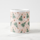 Weihnachtsbäume und Friedenszeichen Muster Jumbo-Tasse (Vorderseite)