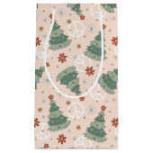 Weihnachtsbäume und Friedenszeichen Muster Kleine Geschenktüte (Vorderseite)