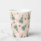 Weihnachtsbäume und Friedenszeichen Muster Pappbecher (Links)