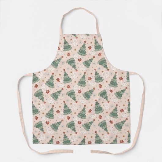 Weihnachtsbäume und Friedenszeichen Muster Schürze (Vorderseite)