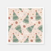 Weihnachtsbäume und Friedenszeichen Muster Serviette (Vorderseite)