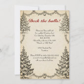 Weihnachtsbäume und Garlands Feiertage Party Einladung (Vorderseite)