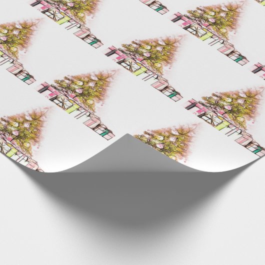 Weihnachtsbäume und Geschenke Geschenkpapier (Ecke)