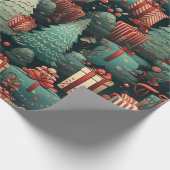 Weihnachtsbäume und -geschenke geschenkpapier (Ecke)