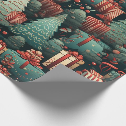 Weihnachtsbäume und -geschenke geschenkpapier (Ecke)