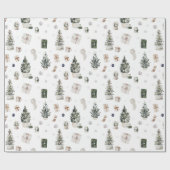 Weihnachtsbäume und Geschenke Geschenkpapier (Flach)