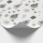 Weihnachtsbäume und Geschenke Geschenkpapier (Ecke)