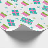 Weihnachtsbäume und Geschenke Moderne Weihnachten Geschenkpapier (Ecke)