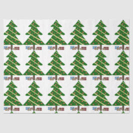 Weihnachtsbäume und Geschenke Seidenpapier