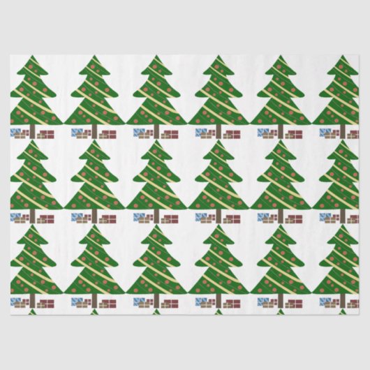 Weihnachtsbäume und Geschenke Seidenpapier (Vorderseite)