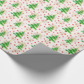Weihnachtsbäume und Goldschneeflocken Geschenkpapier (Ecke)