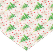 Weihnachtsbäume und Goldschneeflocken Tischdecke (Schrägansicht)