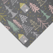 Weihnachtsbäume und Häuser in Halbpension Rosa Gel Seidenpapier (Detail)