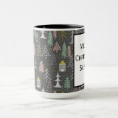 Weihnachtsbäume und Häuser in Halbpension Rosa Gel Tasse (Zentrum)