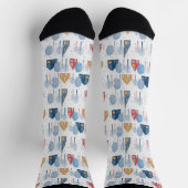 Weihnachtsbäume und Häuser Socken (Oben)