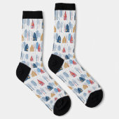 Weihnachtsbäume und Häuser Socken (Rechts)