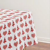 Weihnachtsbäume und Herzen des Kunsthandwerks Tischdecke (Beispiel)