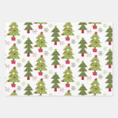 Weihnachtsbäume und Holly Rot und Grün Geschenkpapier Set (Vorderseite 3)