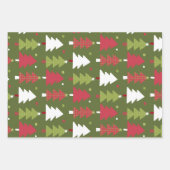 Weihnachtsbäume und Holly Rot und Grün Geschenkpapier Set (Vorderseite)