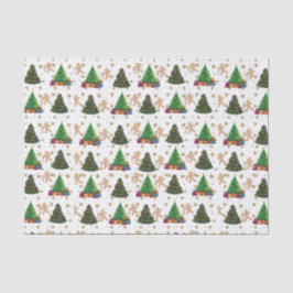 Weihnachtsbäume und Lebkuchen Seidenpapier