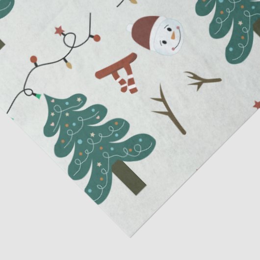 Weihnachtsbäume und Lichter Grüne Weihnachten Seidenpapier (Ausschnitt)