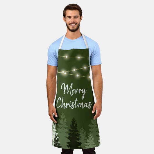 Weihnachtsbäume und Lichter Schürze (Getragen)