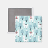 Weihnachtsbäume und Llamas Magnet (Vorderseite/Rückseite)