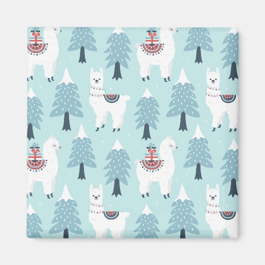 Weihnachtsbäume und Llamas Magnet (Vorne)