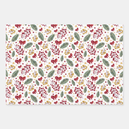 Weihnachtsbäume und -mäuse geschenkpapier set (Vorderseite)