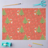 Weihnachtsbäume und Mops-Hundemuster Seidenpapier (Basteln)