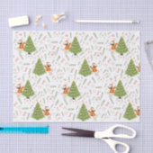 Weihnachtsbäume und Mops-Hundemuster Seidenpapier (Handwerk)