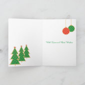 Weihnachtsbäume und Ornamente für Lehrer Karte (Innenseite)