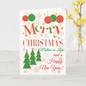 Weihnachtsbäume und Ornamente für Schwiegermutter Karte (Gelbe Blume)